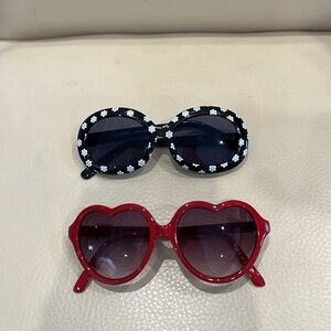 Little Girls Gap Red Heart Sunglasses / Gymboree flower sunglasses